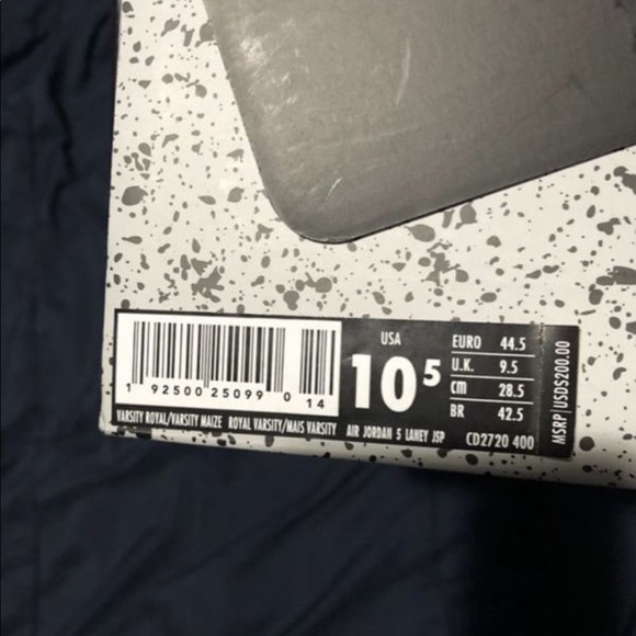 MICHAEL JORDAN RETRO 5 BLUE & YELLOW. SIZE 10 1/2 - Picture 2 of 5